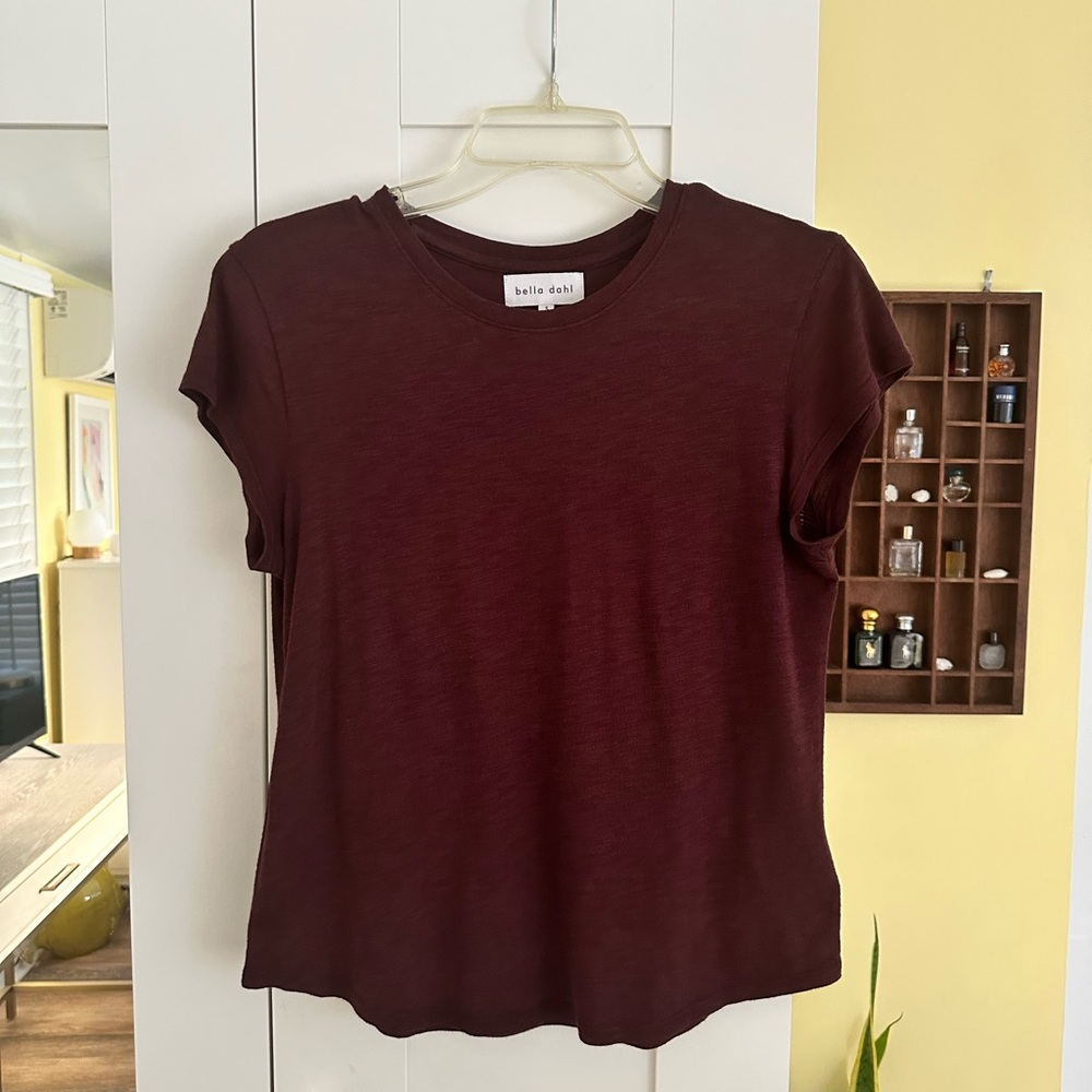 Bella Dahl Women's Short Sleeve Crewneck Tee - Wine